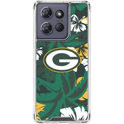 NFL Green Bay Packers Tropical Print Moto G Play 5G (2025) Clear Case